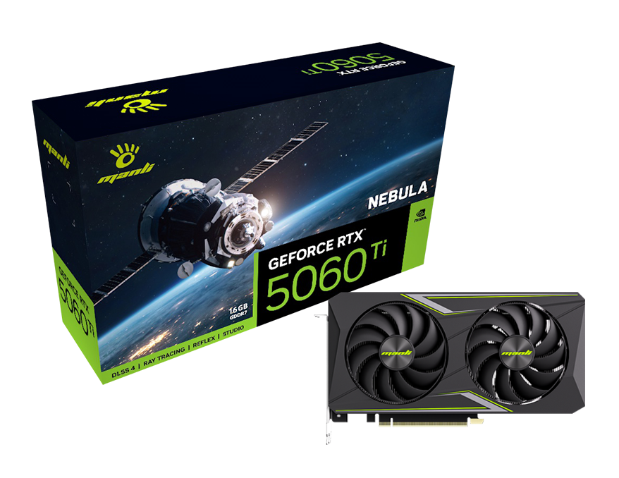 Triple Fan Gaming Graphics Card 16Gb - Manli Nebula GeForce RTX 5060 Ti